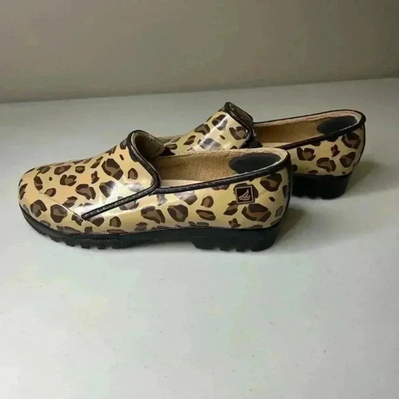 Sperry Leopard‎ Print Waterproof Rubber Boots Size 6 Low Cut Non Marking - Picture 1 of 7